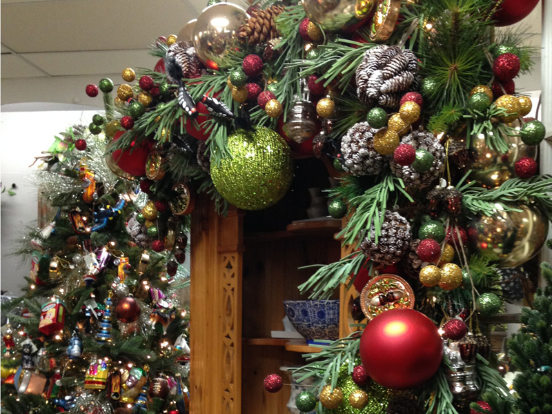 Christmas garland with ornaments