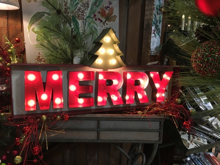 Christmas lighted sign