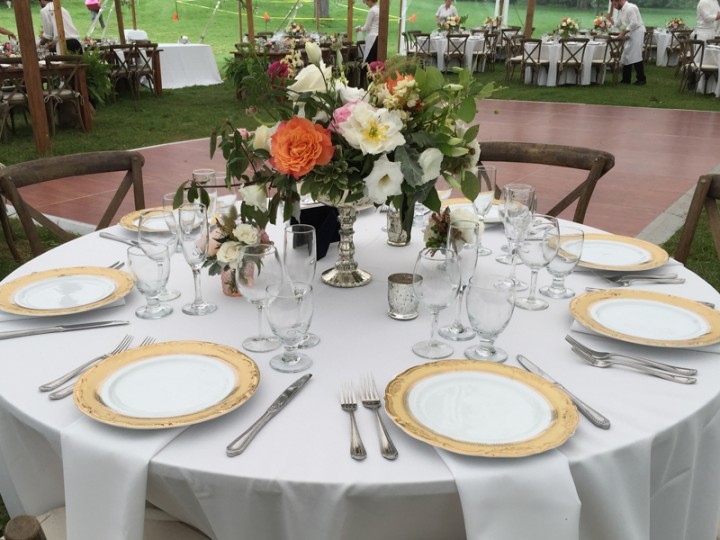 A traditional style wedding table