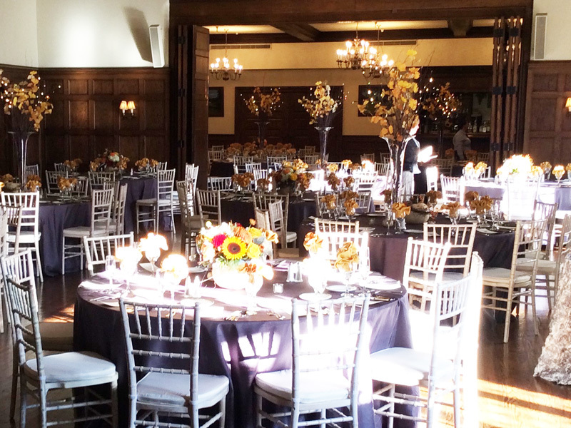 Decorated dining room for corporate event