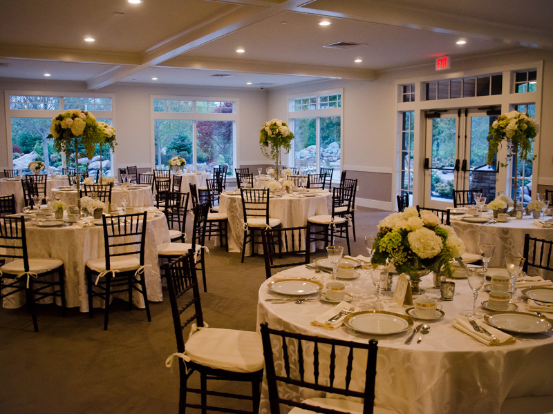 Elegant garden wedding reception room