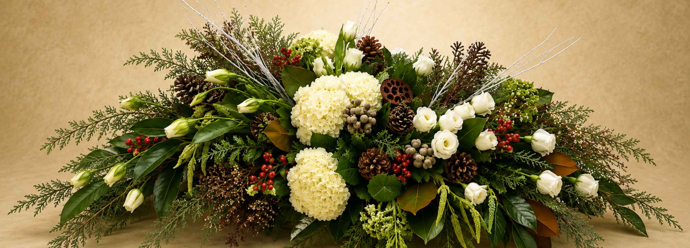 Sympathy or funeral fresh flower casket spray